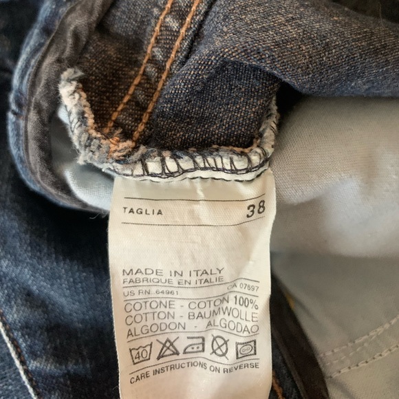 Sisley Italy Flare Button Fly Jeans Y2K 100% Cotton Made in Italy New Never Worn - Picture 7 of 9